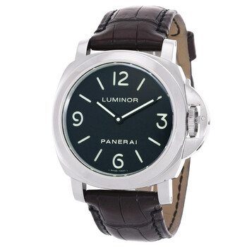Preowned Panerai Luminor Base Black Dial and Leather Strap Watch