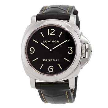 Preowned Panerai Luminor Base Hand Wind Black Dial Watch PAM00112