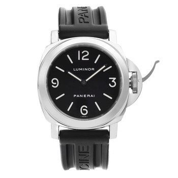 Preowned Panerai Panerai Luminor Hand Wind Black Dial Watch PAM00002