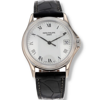 Preowned Patek Philippe Calatrava Automatic White Dial Watch 5117G