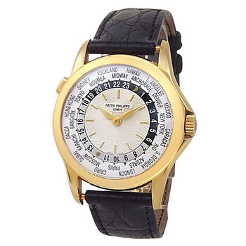 Preowned Patek Philippe Complications World Time Automatic Silver Dial Watch 5110J001