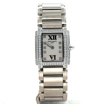 Preowned Patek Philippe Twenty4 Diamond Silvertone Dial Watch 4908200G001