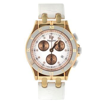 Preowned Pequignet Moorea Chronograph Quartz Diamond White Dial Watch 1334418CD31