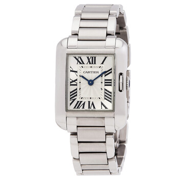 Preowned Preowned Cartier Tank Anglaise Silver Dial Watch W5310022