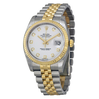 Preowned Preowned Rolex Oyster Perpetual Automatic Chronometer Diamond White Dial Watch