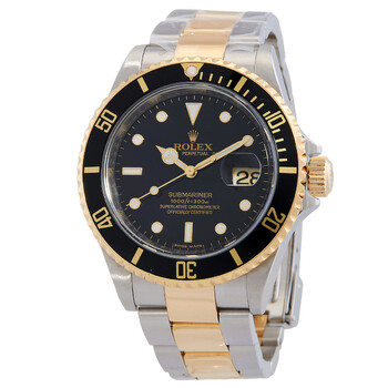 Preowned Preowned Rolex Submariner Automatic Black Dial Watch 16613BKSO
