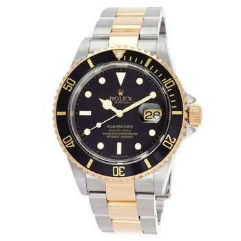 Preowned Preowned Rolex Submariner Automatic Black Dial Watch 16613BKSO
