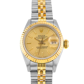 Preowned Rolex Datejust 26 Automatic Chronometer Gold Dial Watch 69173 CSJ