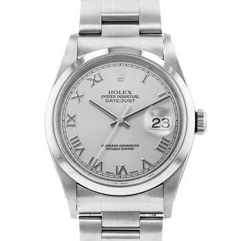 Preowned Rolex Datejust 36 Automatic Chronometer Silver Dial Watch 16200 SRO
