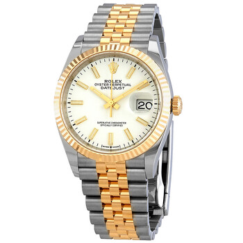 Preowned Rolex Datejust 36 White Dial Steel and 18kt Yellow Gold Jubilee 126233WSJ