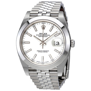 Preowned Rolex Datejust 41 White Dial Stainless Steel Jubilee Watch 126300WSJ