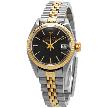 Preowned Rolex Datejust Automatic Black Dial Watch 69173BKSJ