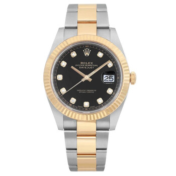 Preowned Rolex Datejust Automatic Chronometer Diamond Black Dial Watch 126333 BKDO