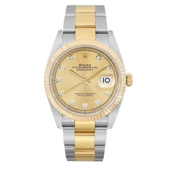 Preowned Rolex Datejust Automatic Chronometer Diamond Champagne Dial Watch 126233 CDO