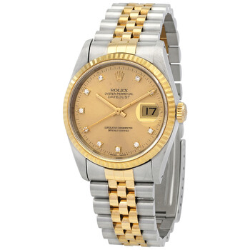 Preowned Rolex Datejust Automatic Diamond Champagne Dial Watch 16233CDJ1