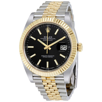 Preowned Rolex Datejust Black Dial Watch M1263330014
