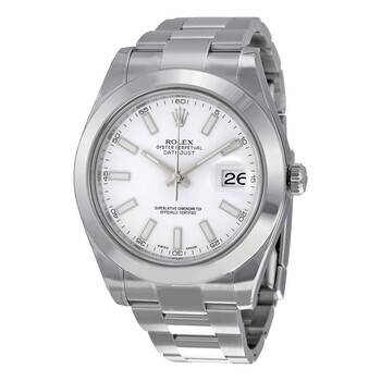 Preowned Rolex Datejust II White Dial Stainless Steel Oyster Bracelet Automatic Watch 116300WSO
