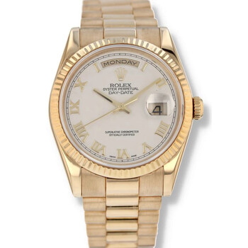 Preowned Rolex DayDate Ivory Pyramid Dial Watch 118238IPRP