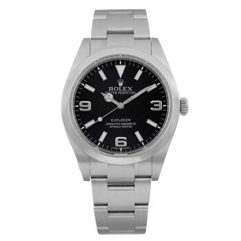 Preowned Rolex Explorer Automatic Chronometer Black Dial Watch 214270 BKAO