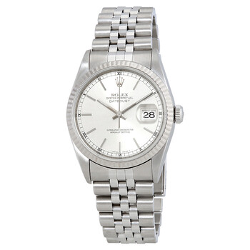 Preowned Rolex Silver Dial Stainless Steel Jubilee Bracelet Watch 16234SSJ
