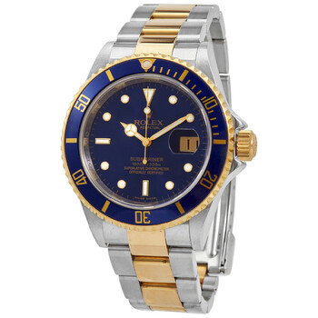 Preowned Rolex Submariner Blue Dial TwoTone Watch 16613BLSO