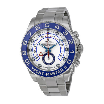 Preowned Rolex YachtMaster II White Dial Stainless Steel Oyster Bracelet Automatic Watch 116680WAO