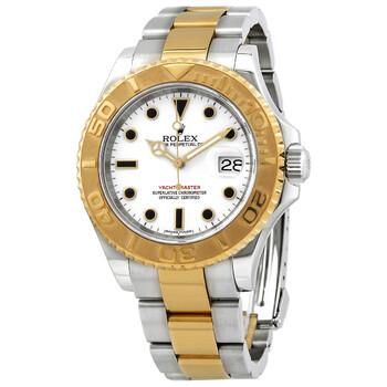 Preowned Rolex Yachtmaster White Dial TwoTone Watch 16623WSO