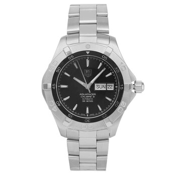 Preowned Tag Heuer Aquaracer Black Dial Watch WAF2010.BA0818