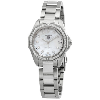 Preowned Tag Heuer Aquaracer Diamond White Mother of Pearl Dial Watch WBP1417.BA0622