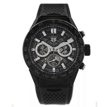 Preowned Tag Heuer Carrera Chronograph Skeleton Dial Watch CBG2A91.FT6173
