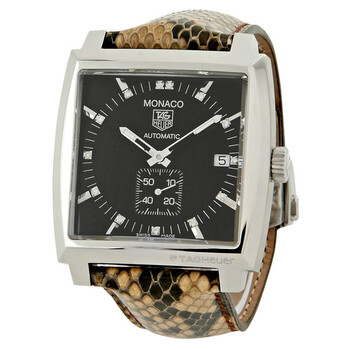 Preowned Tag Heuer Monaco Automatic Diamond Brown Dial Watch WW2116.FC6217