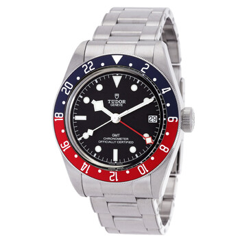 Preowned Tudor Black Bay GMT Automatic Chronometer Black Dial Pepsi Bezel Watch M79830RB0002