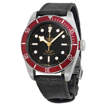 Preowned Tudor Heritage Black Bay Black Leather Watch 79220RBKLS