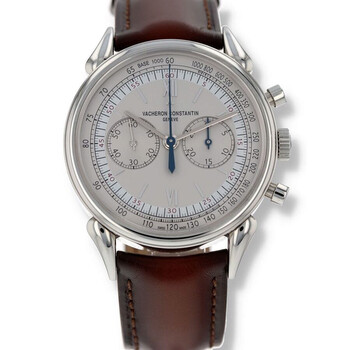 Preowned Vacheron Constantin Les Historiques 1955 Cornes De Vache Chronograph Hand Wind Grey Dial Watch 5000H000AB582