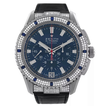 Preowned Zenith El Primero Stratos Flyback Chronograph Automatic Diamond Blue Dial Watch 16.2063.405