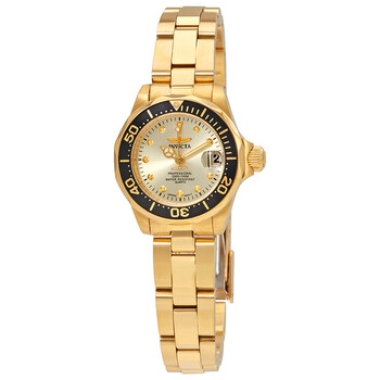 Pro Diver Champagne Dial 18kt Goldplated Watch