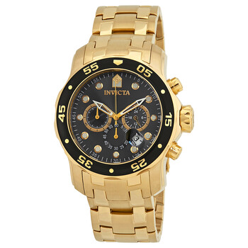 Pro Diver Chronograph Charcoal Dial Gold Ionplated Watch