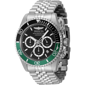 Pro Diver Chronograph GMT Quartz Black Dial Sprite Bezel Watch