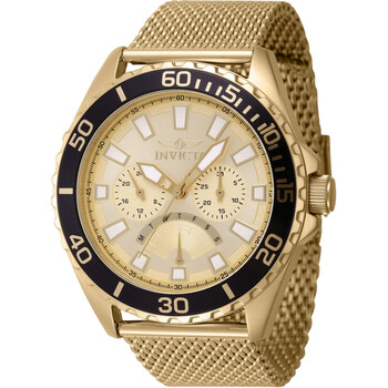 Pro Diver GMT Retrograde Quartz Gold Dial Watch