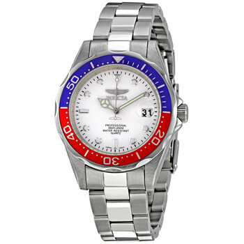 Pro Diver Quartz Silver Dial Pepsi Bezel Watch