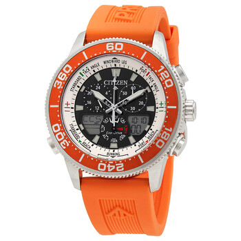 Promaster Perpetual Alarm World Time Chronograph AnalogDigital Black Dial Watch JR406118E