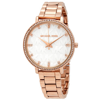 Pyper Quartz Crystal White Dial Watch MK4594