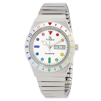 Q Rainbow Quartz Silver Dial Expansion Band Watch TW2V66000