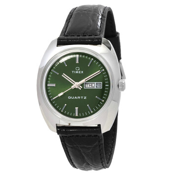 Q Timex 1978 Quartz Green Dial Watch TW2W44700