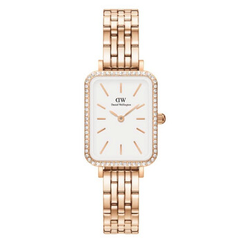 Quadro Quartz Crystal White Dial Watch DW00100672