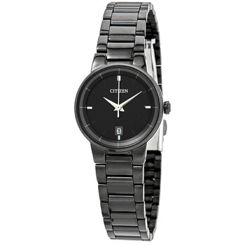 Quartz Black Dial Black Ionplated Watch EU601754E