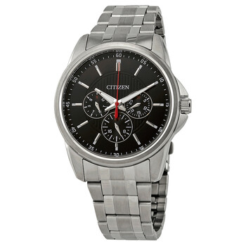 Quartz Black Dial Stainless Steel Watch AG834058E