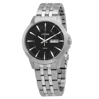 Quartz Black Dial Stainless Steel Watch BF201151E
