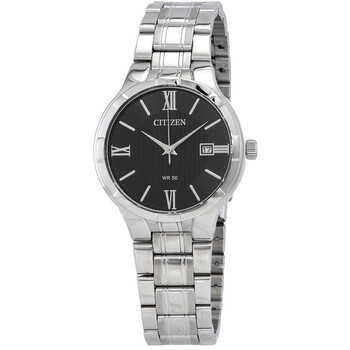 Quartz Black Dial Stainless Steel Watch BI502055E