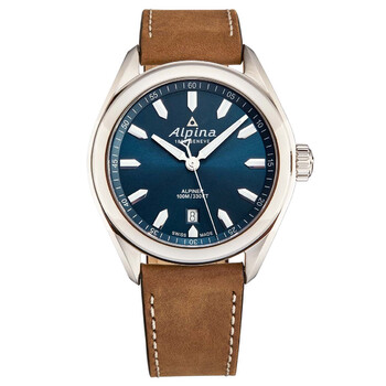Quartz Blue Dial Brown Leather Watch AL240NS4E6